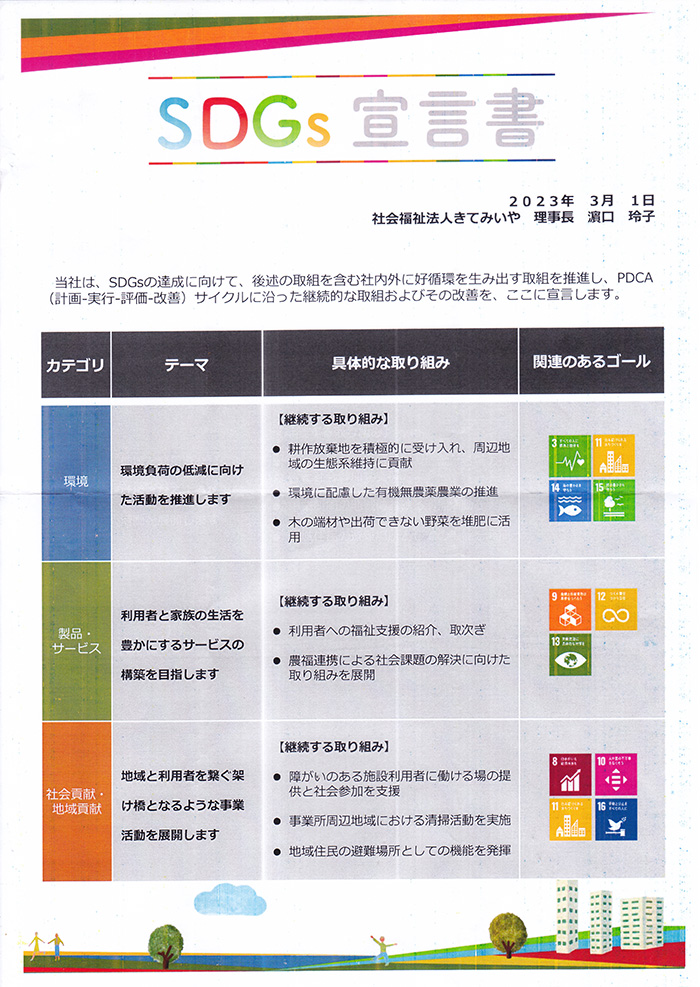 SDGs宣言書